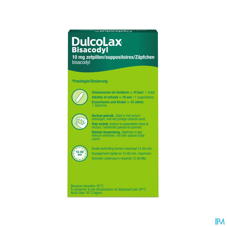 Dulcolax Bisadocyl Supp 10 X 10mg