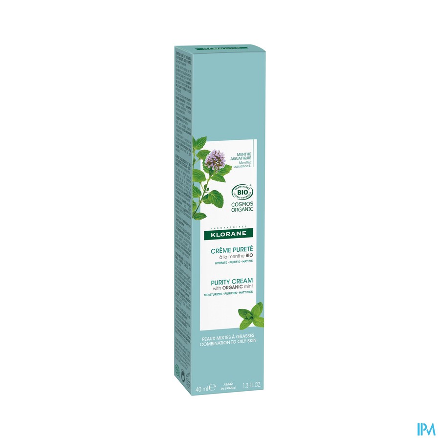 Klorane Visage Menthe Aquatique Creme Purete 40ml