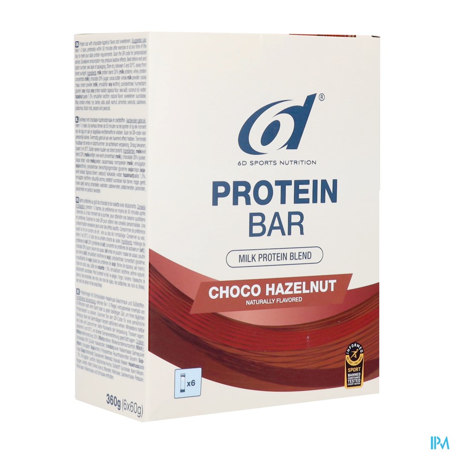 6d Protein Bar Choco-hazelnut 6x60g