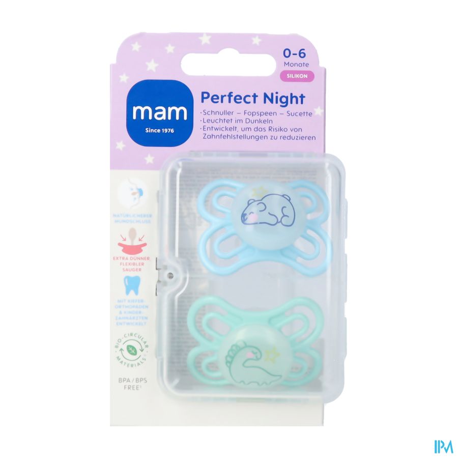 Mam Perfect Night Fopspeen Silic.pure 0-6m Blue 2