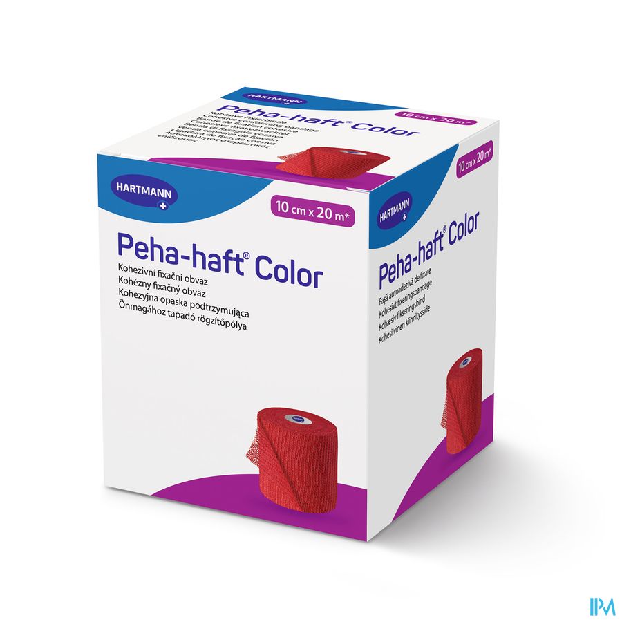 Hartmann Peha-haft Rood Lf 10cmx20m 1 P/s