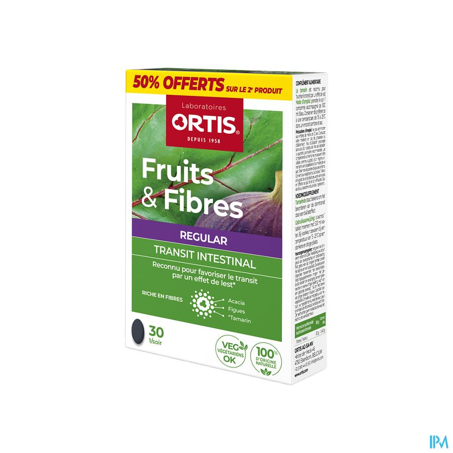 Ortis Fruits & Fibres Regular Comp 2x30 2e -50%