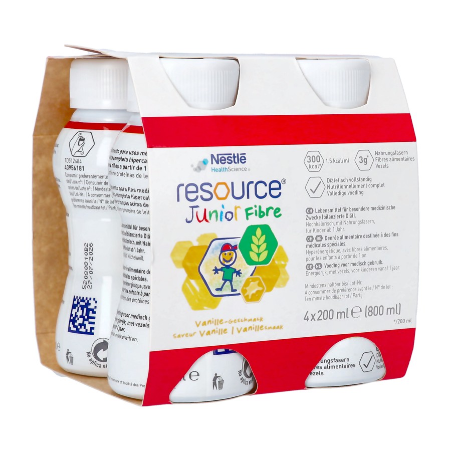 Resource Junior Fibre Vanille 4x200ml