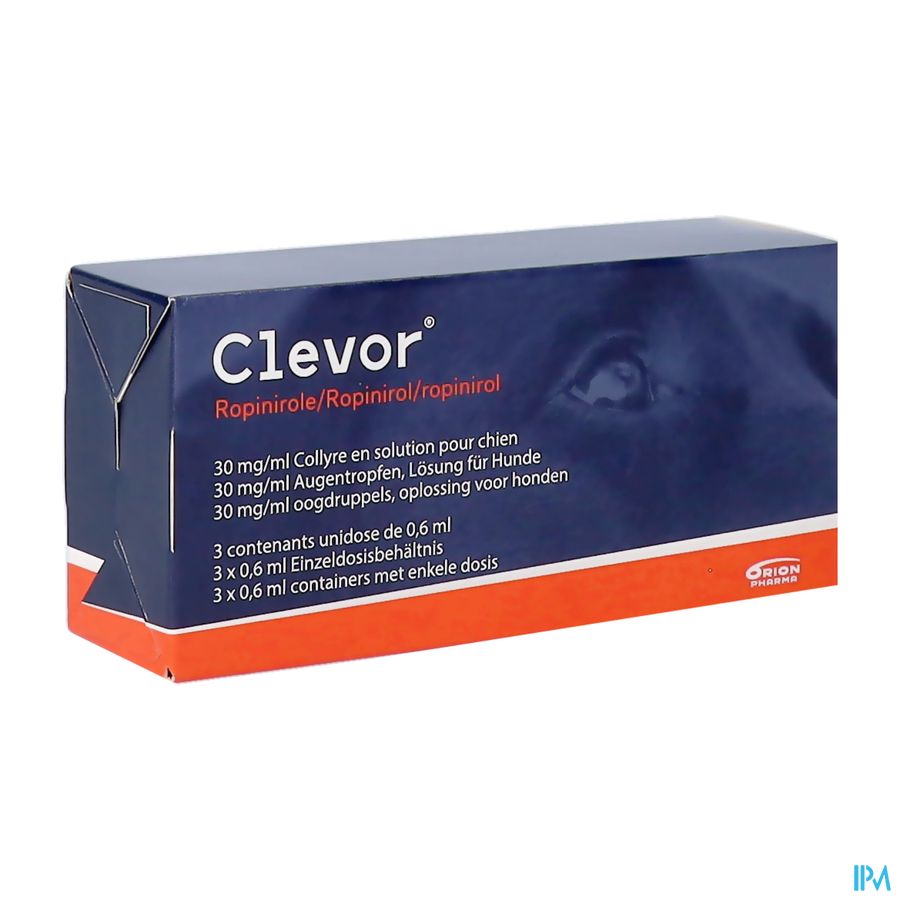 Clevor 30mg/ml Collyre Sol Chiens 3x0,6ml