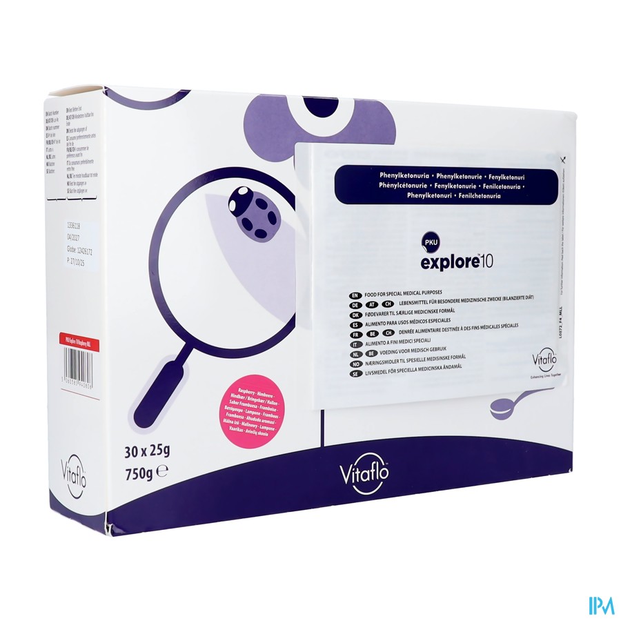 Pku Explore 10 Framboos Pdr Zakje 30x25g