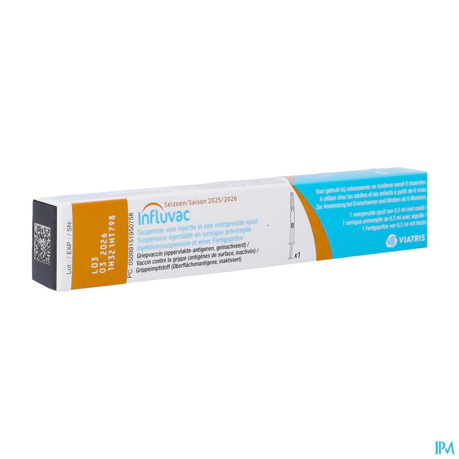 Influvac Susp Inj Voorgevulde Spuit 1x0,5ml 2025