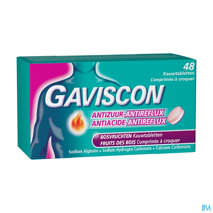 Gaviscon A/acide-a/reflux Fruits Bois Comp Croq.48