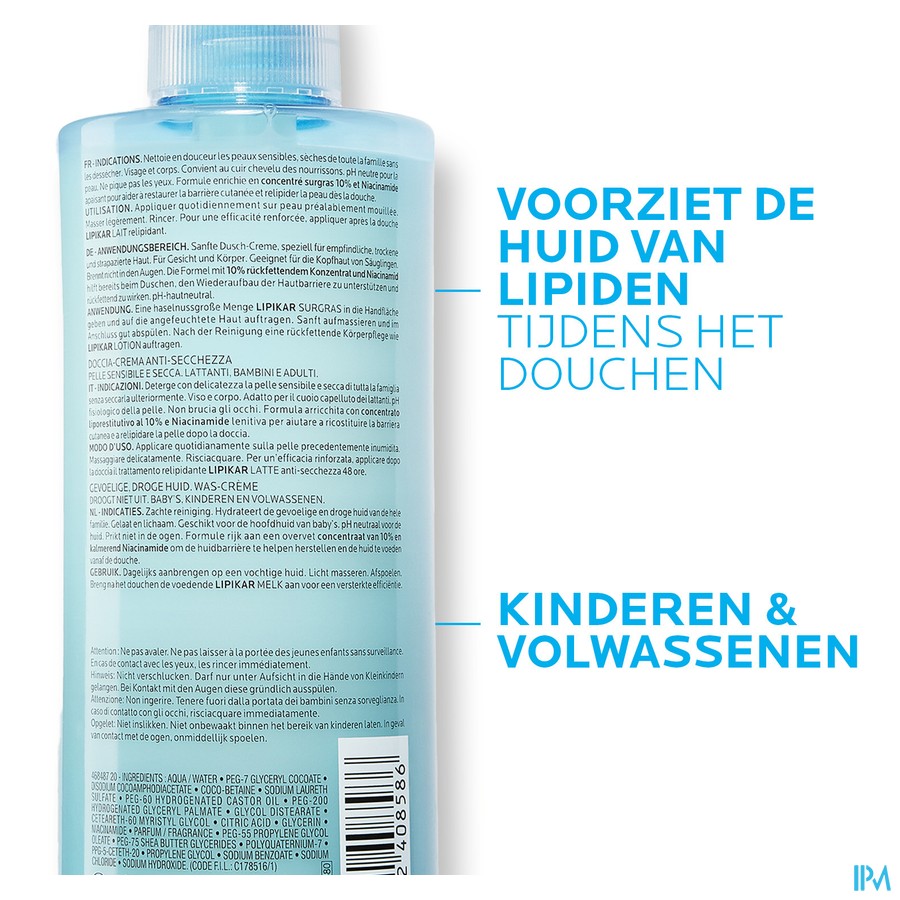 Lrp Lipikar Overvet Douche Creme 400ml