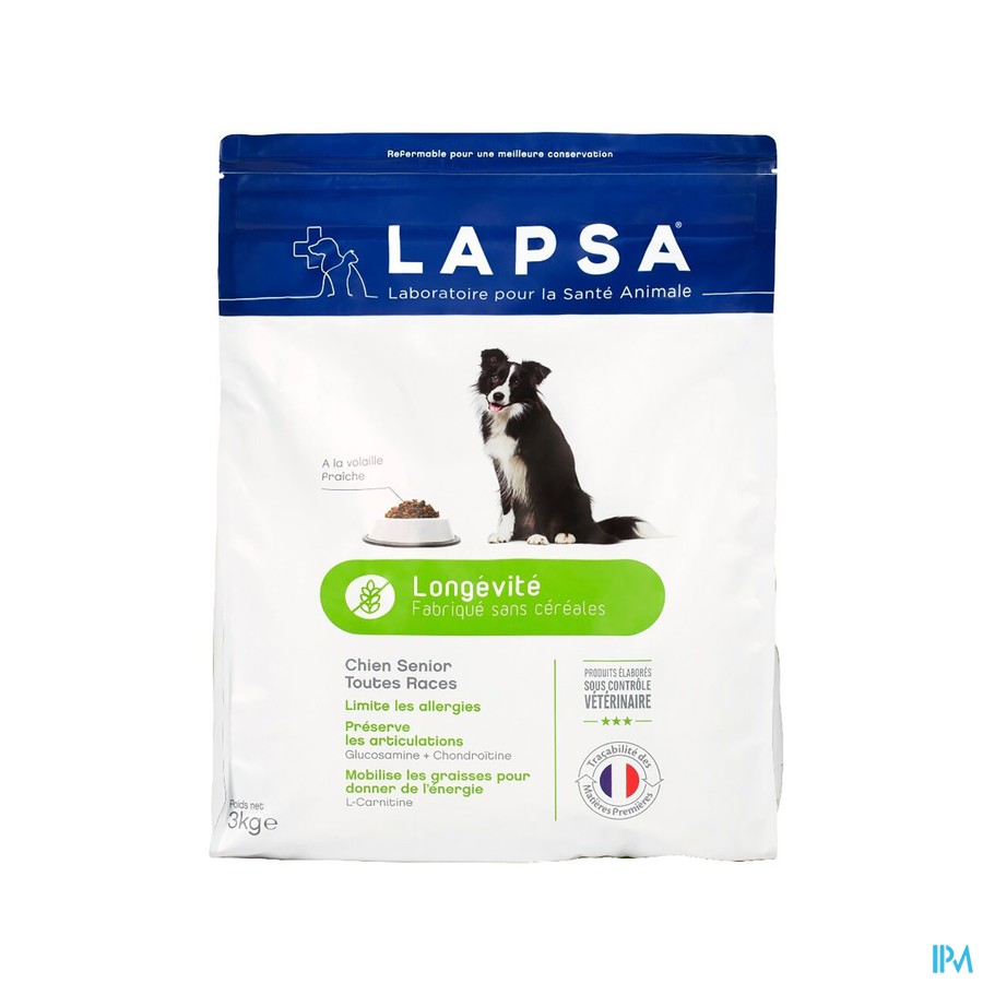 Lapsa Maintenance Chien Senior Longev.s/cereal12kg