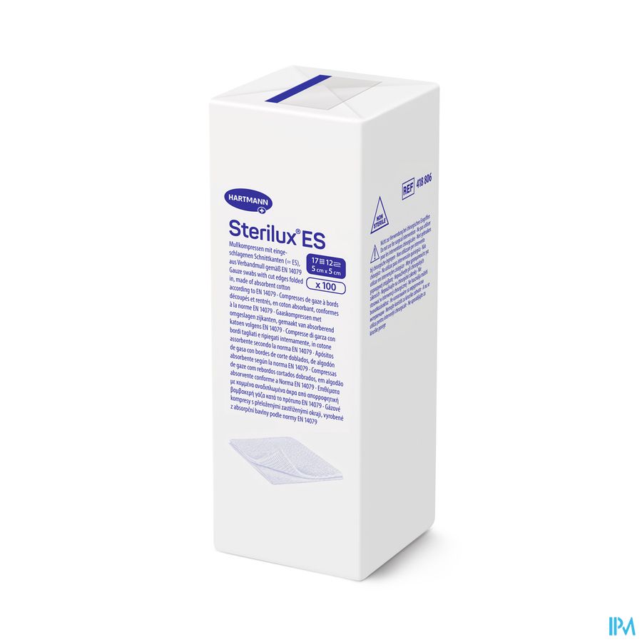 Sterilux Es 5x5cm 12pl.nst. 100 P/s