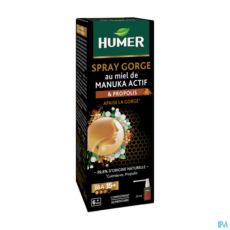 Humer Keelspray Manuka Honing 15+&propolis 20ml