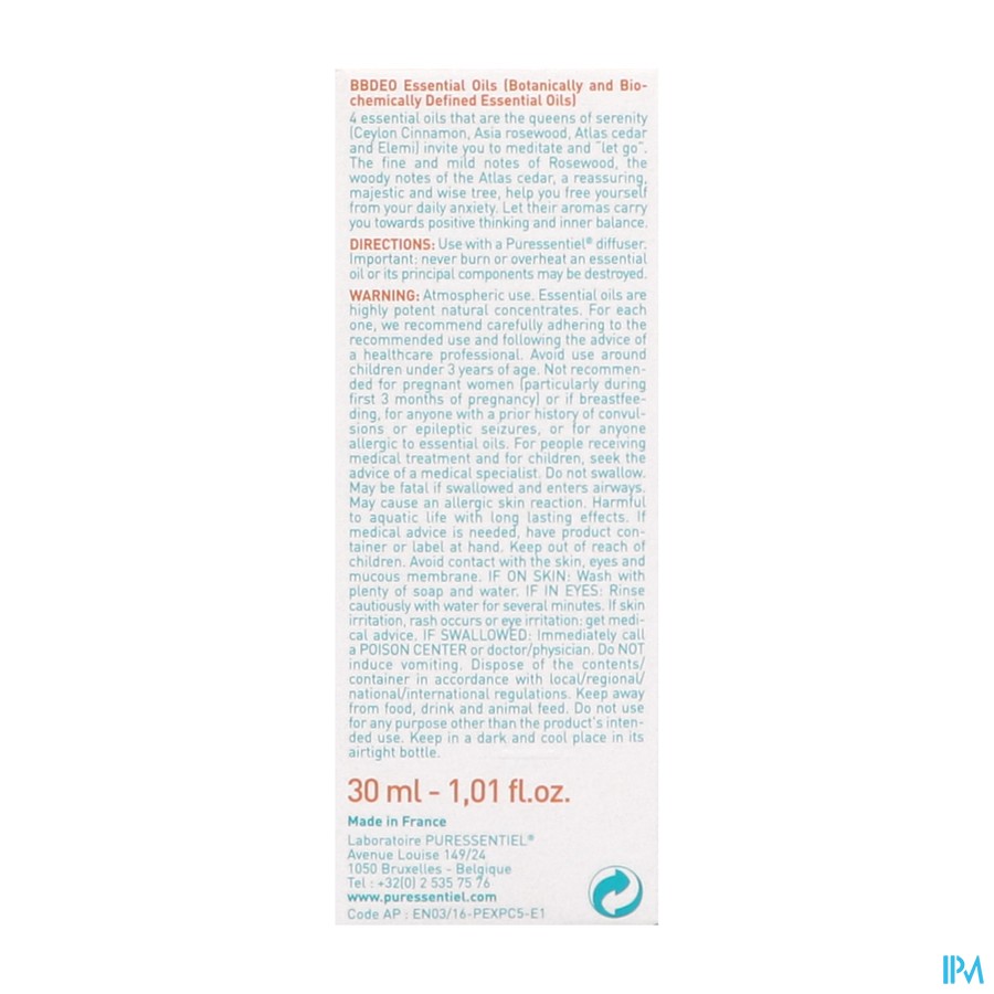 Puressentiel Verstuiving Meditation Fl 30ml