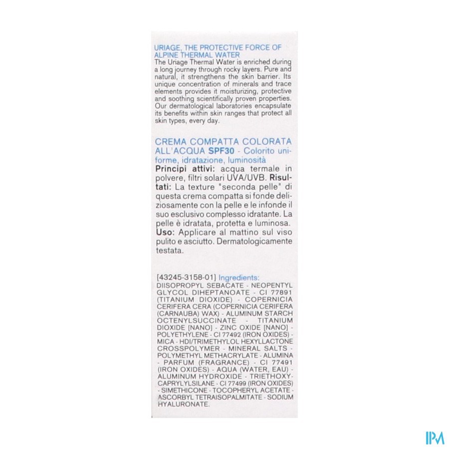 Uriage Thermaal Water Cr Compact Pdr Tint Ip30 10g