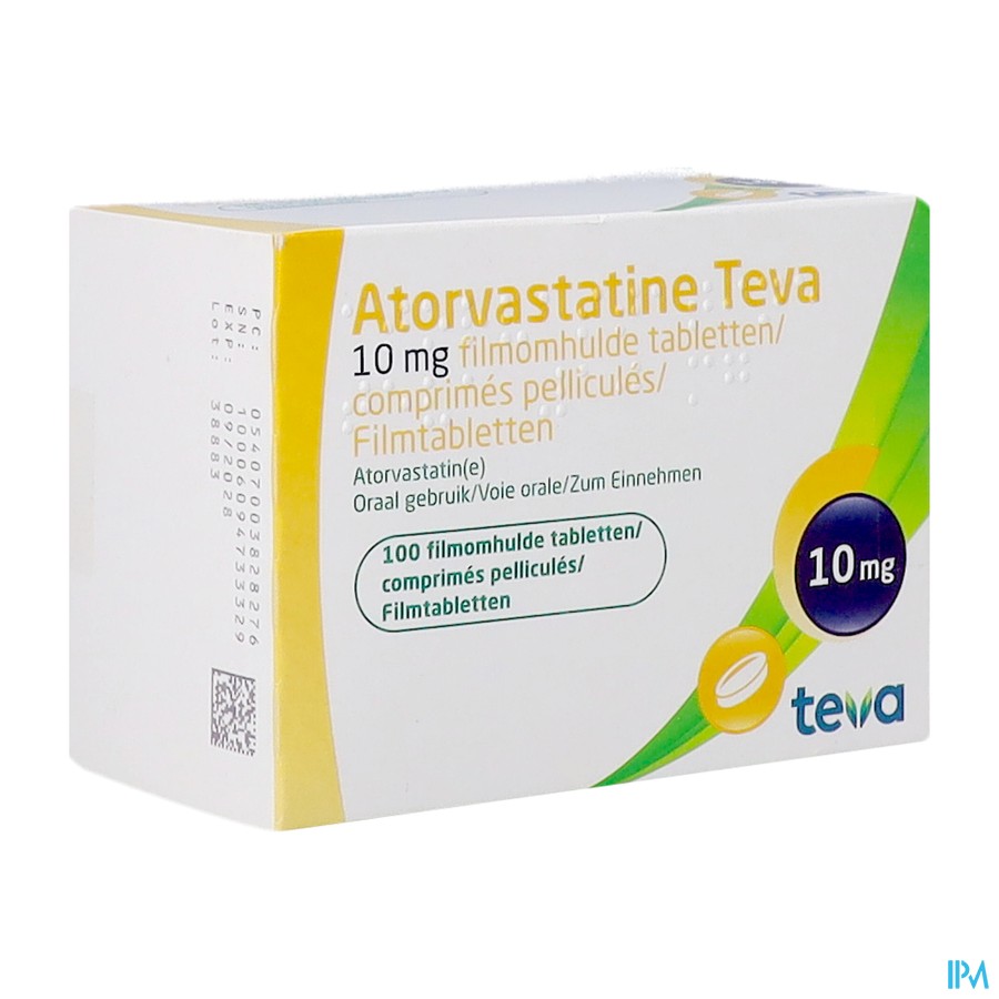Atorvastatine Teva 10mg Comp Pell 100 Blister Nf