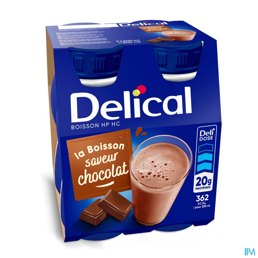 Delical Boisson Lactée Hp-hc Chocolat 4x200ml