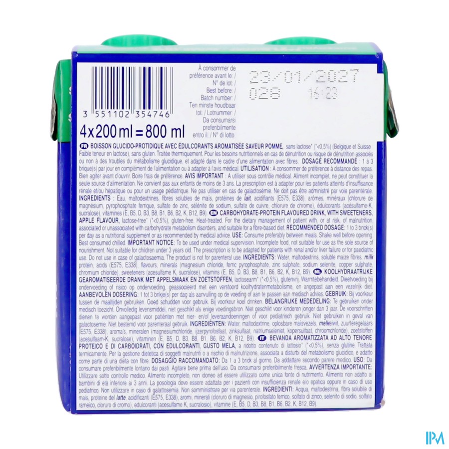 Delical Boisson Fruitee Pomme S/sucres 4x200ml