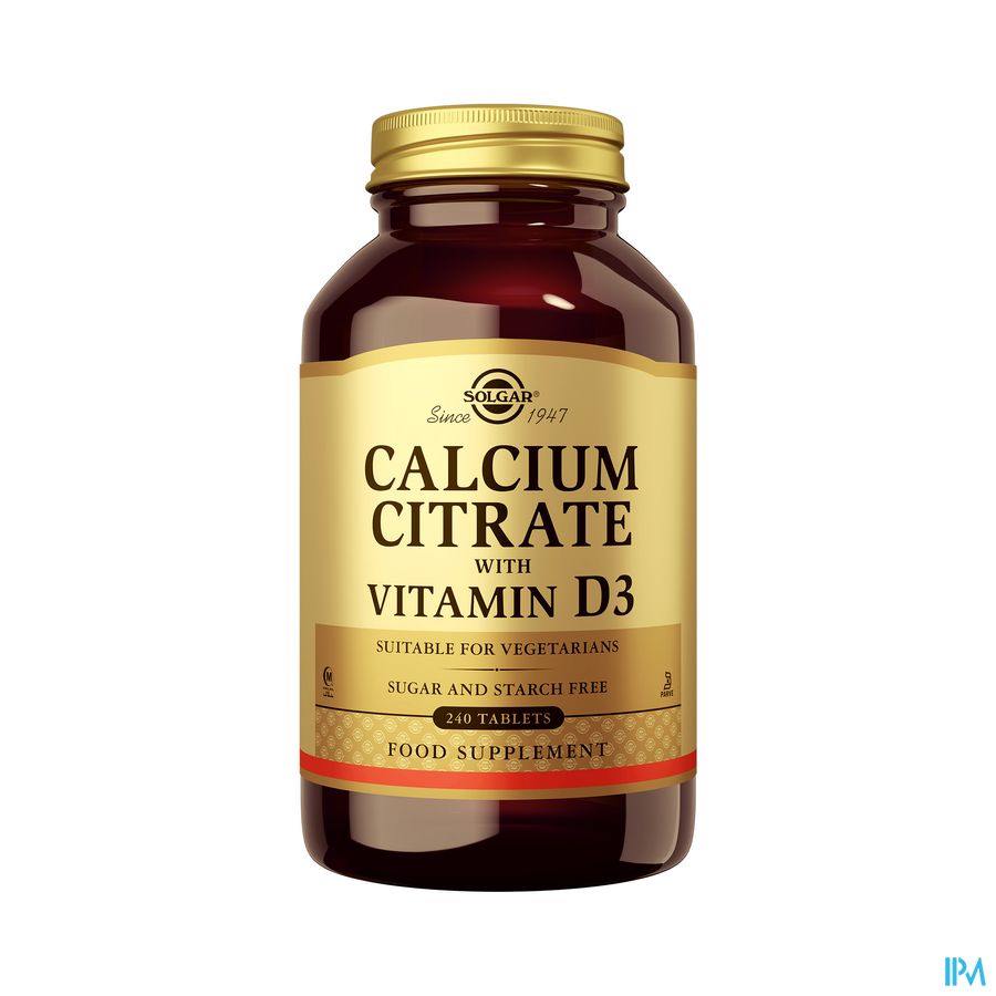 Solgar Calcium Citraat Vitamin D-3 Comp 240 Solgar Calcium Citraat Vitamin D-3 Comp 240