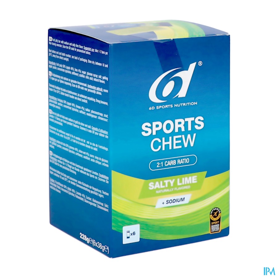 6d Sports Chew Salty Lime 6x38g