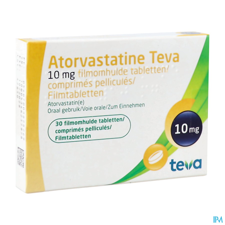 Atorvastatine Teva 10mg Filmomh Tabl 30 Blister