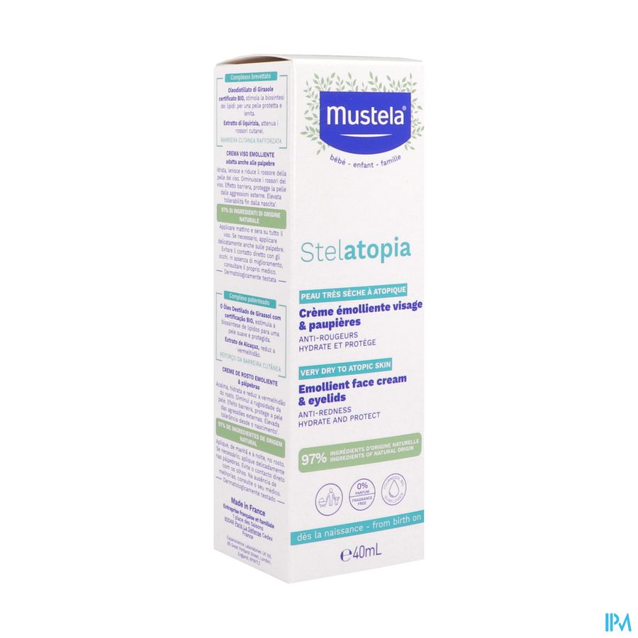 Mustela Pa Stelatopia Creme Emolliente Visage 40ml