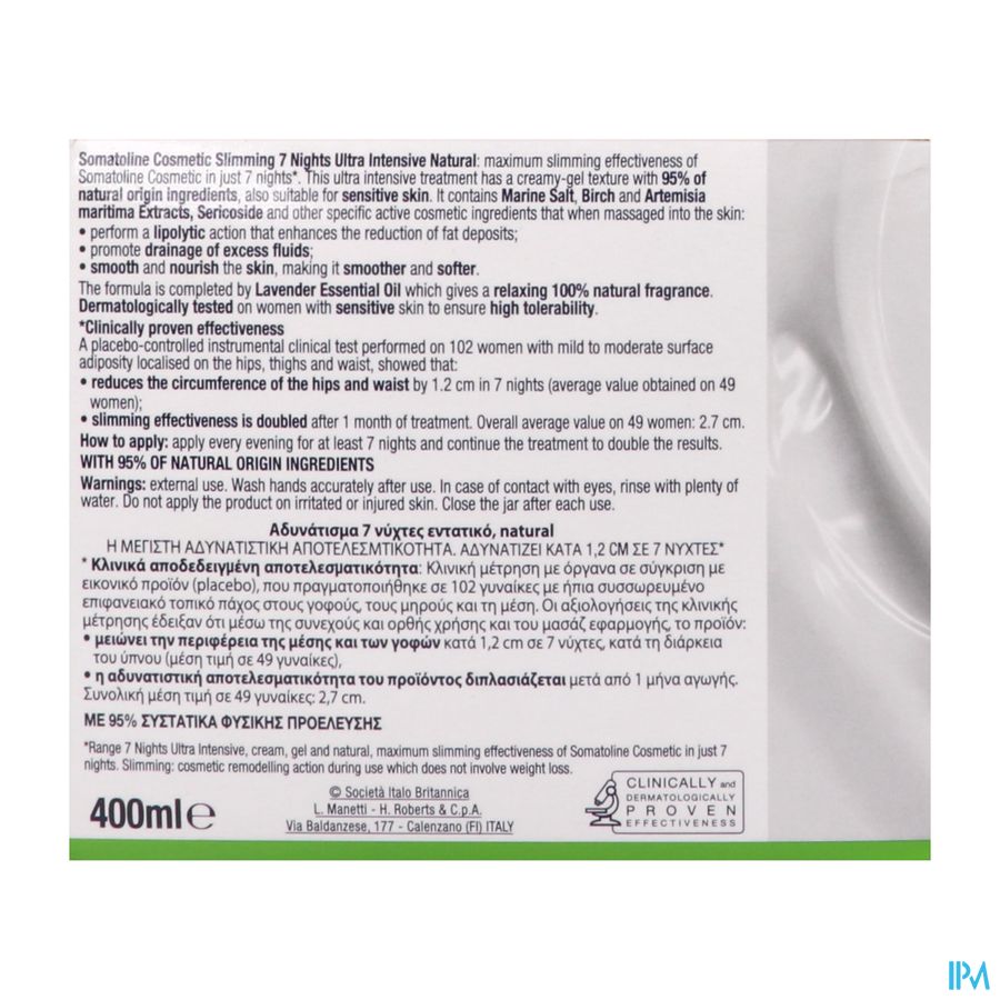 Somatoline Cosm.afslankend 7 Nachten Natural 400ml