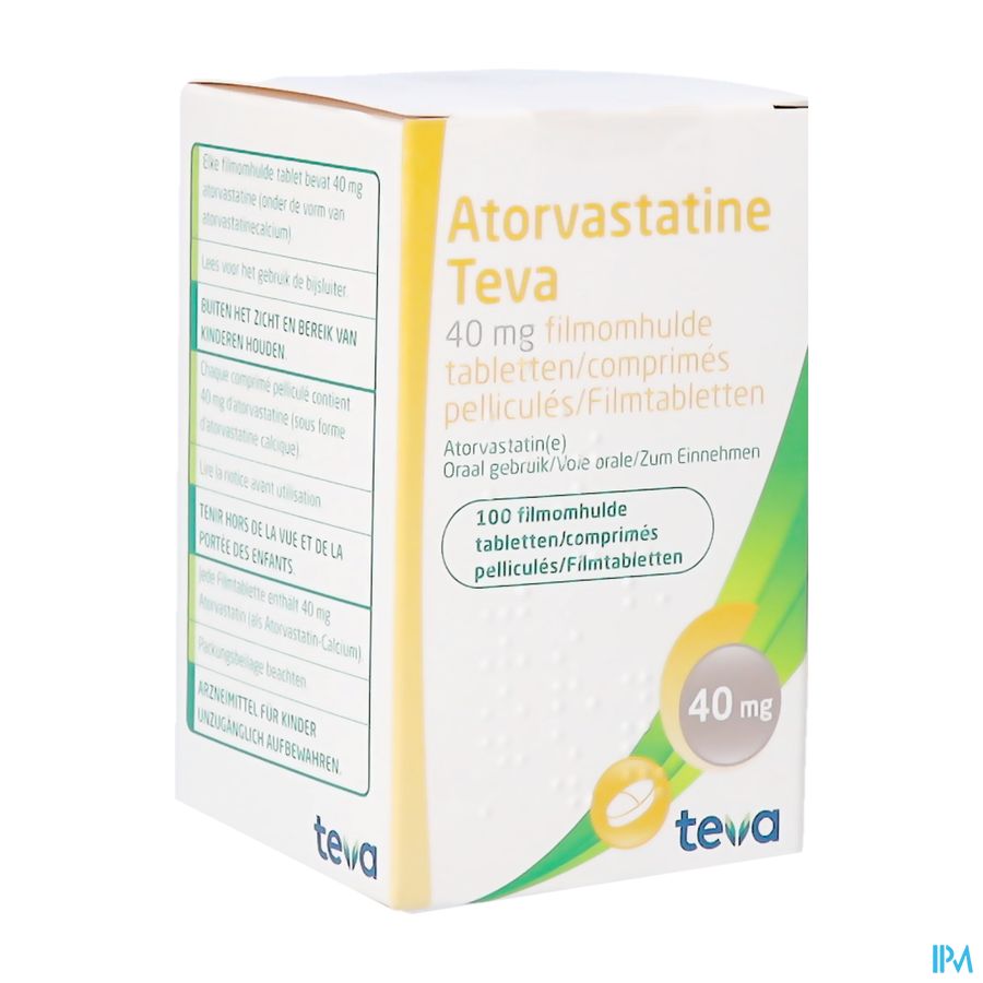 Atorvastatine Teva 40mg Filmomh Tabl 100 Pot