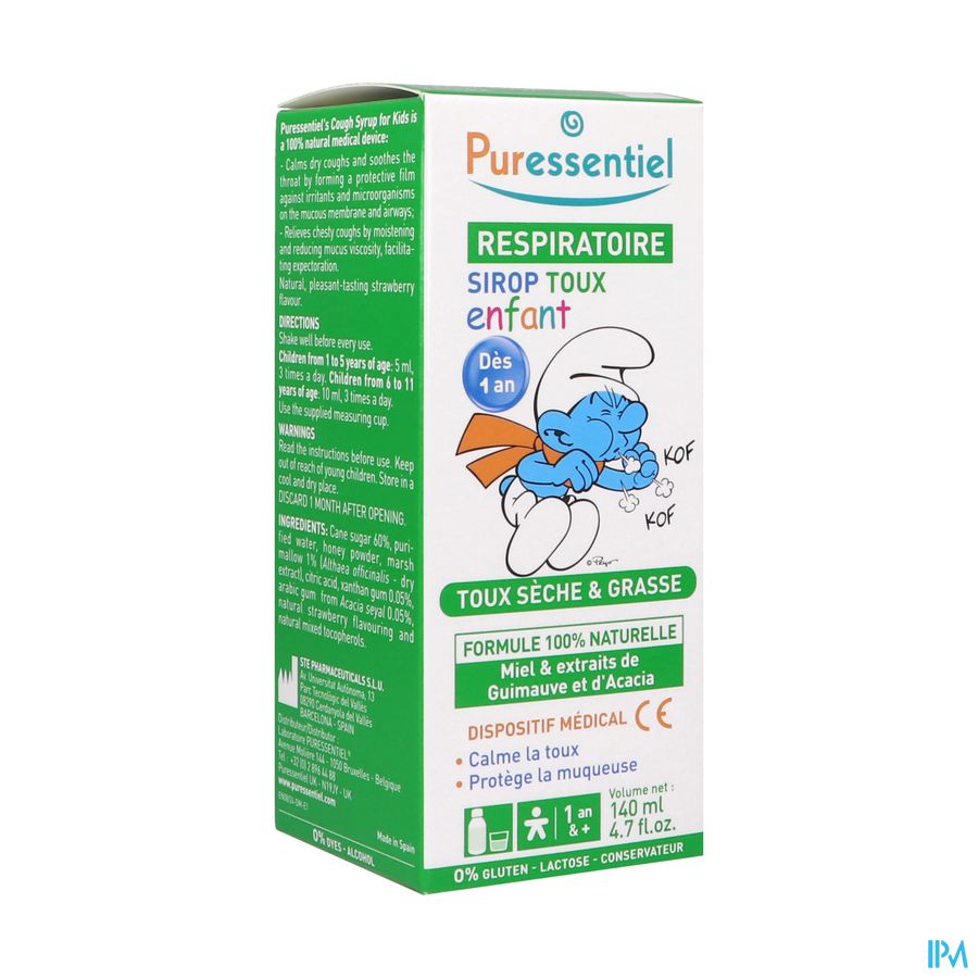 Puressentiel Ademhaling Hoestsiroop Kind 140ml