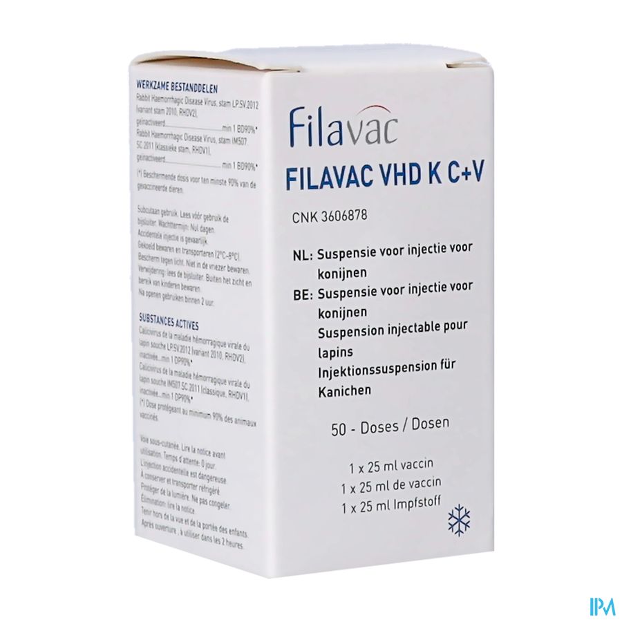 Filavac Vhd K C+v Susp Inje Konijn 50x0,2ml