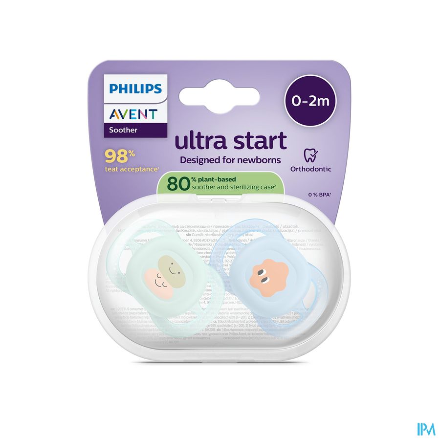 Philips Avent Fopspeen +0m Start Groen/blauw Des.2
