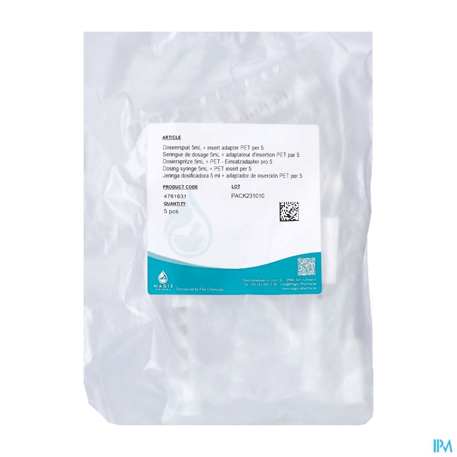 Doseerspuit 5ml + Insert Adapter Pet 5 Magis