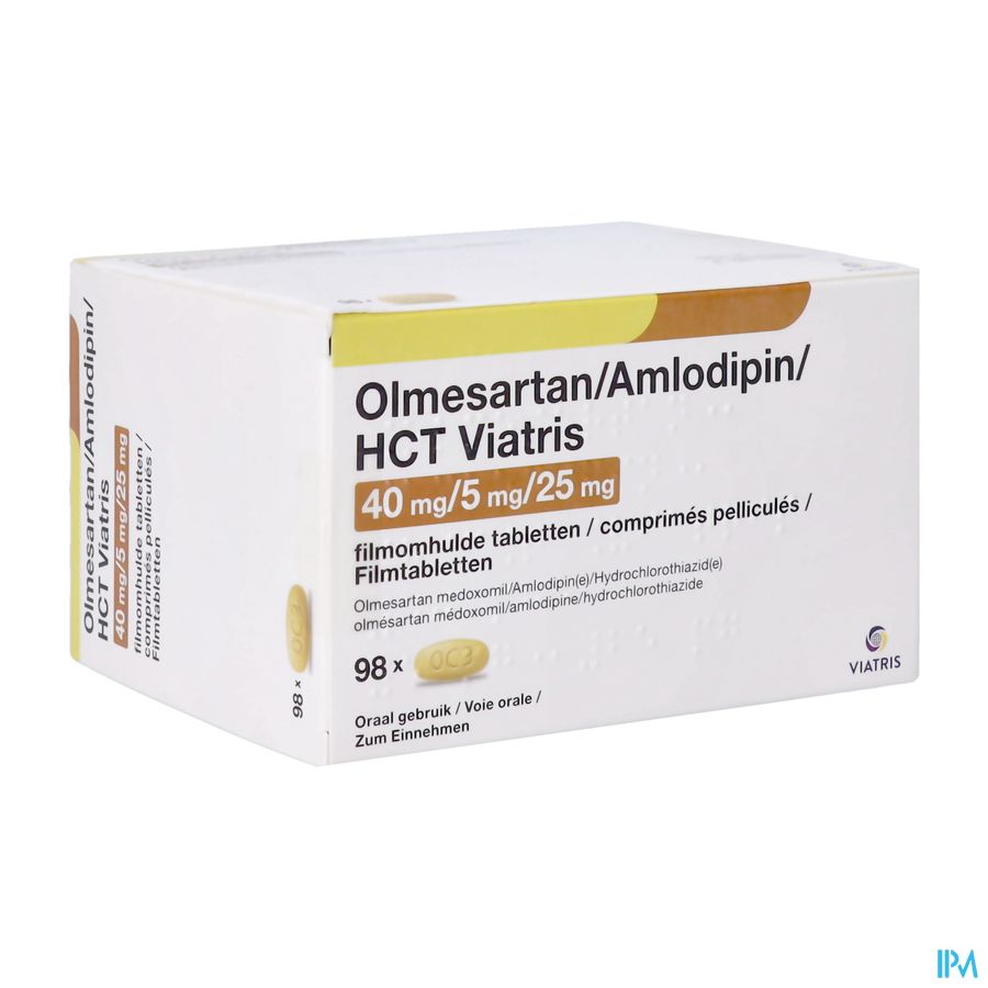 Olmesartan/amlodip/hct Viatris 40/5/25 Filmtabl 98 Olmesartan/amlodip/hct Viatris 40/5/25 Filmtabl 98