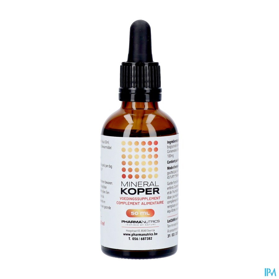 Mineraal Koper Druppels 50ml Pharmanutrics