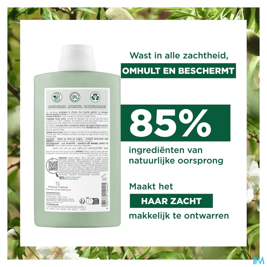 Klorane Capil. Sh Omhullend Amandel 400ml