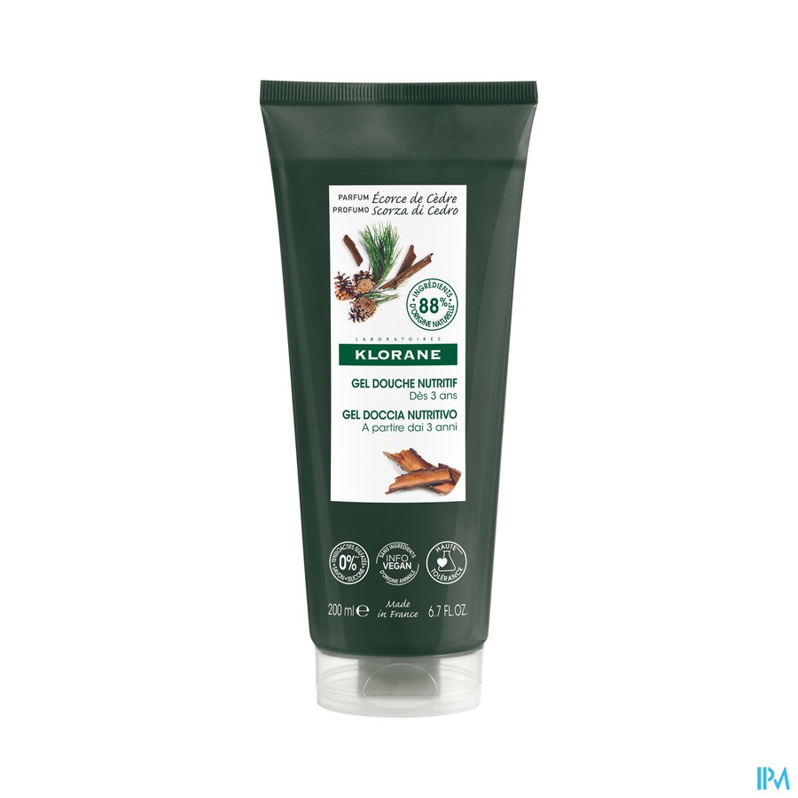 Klorane Lichaam Douchegel Cederhout 200ml