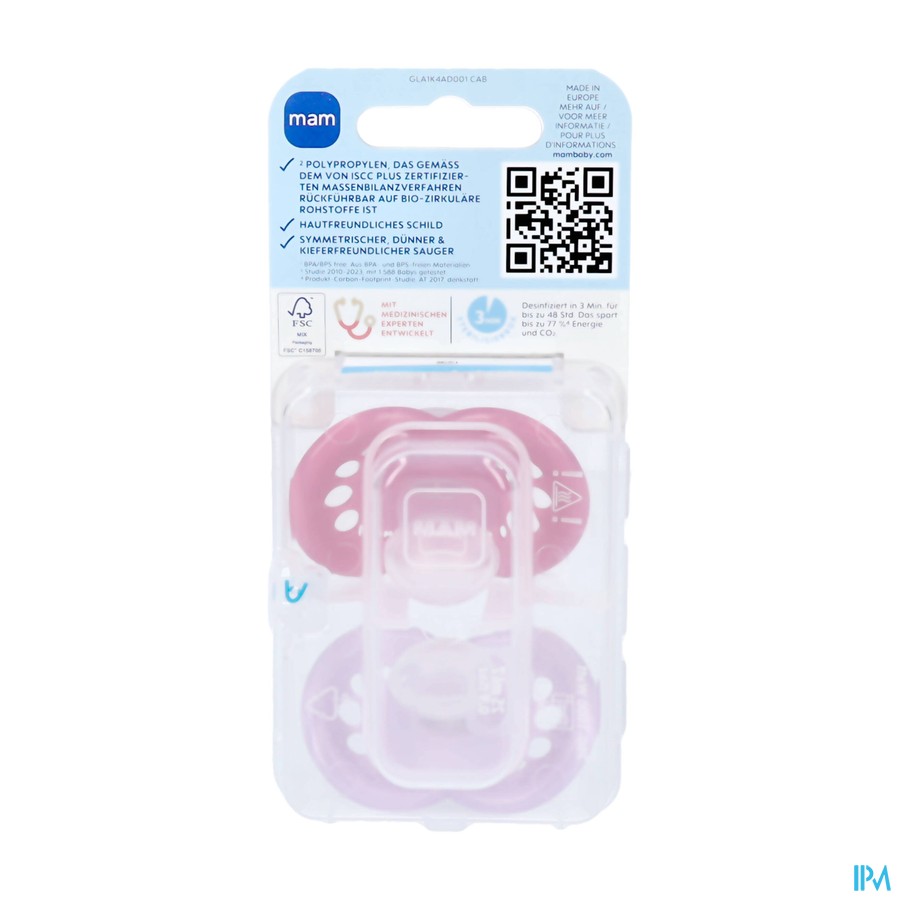 Mam Original Night Sucette Silic. 16m+ Rose 2