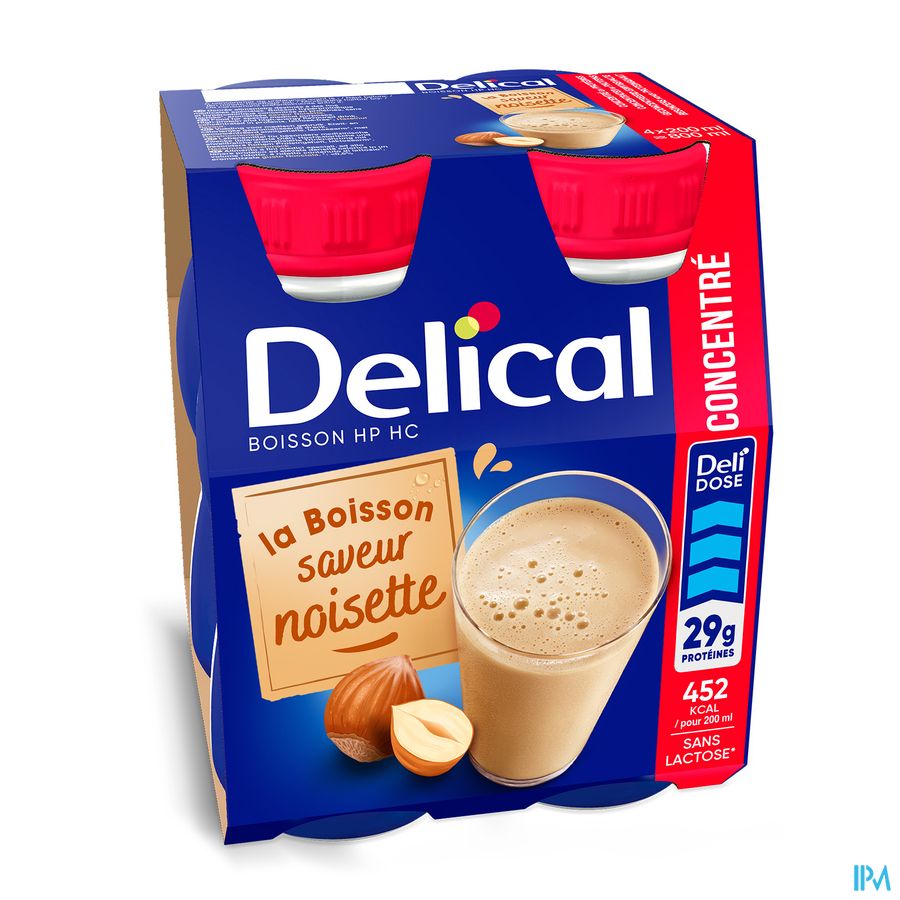 Delical Hp Hc Drank Geconc. Hazelnoot 4x200ml