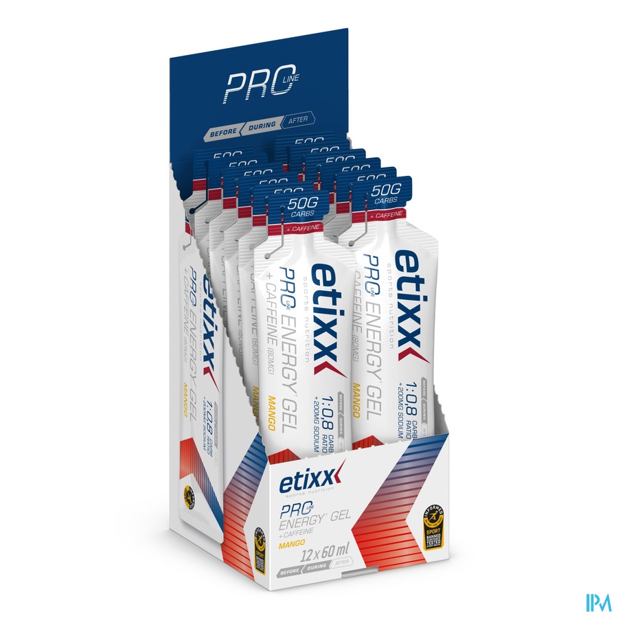 Etixx Double Carb Energ.gel Line+caff.mango12x60ml