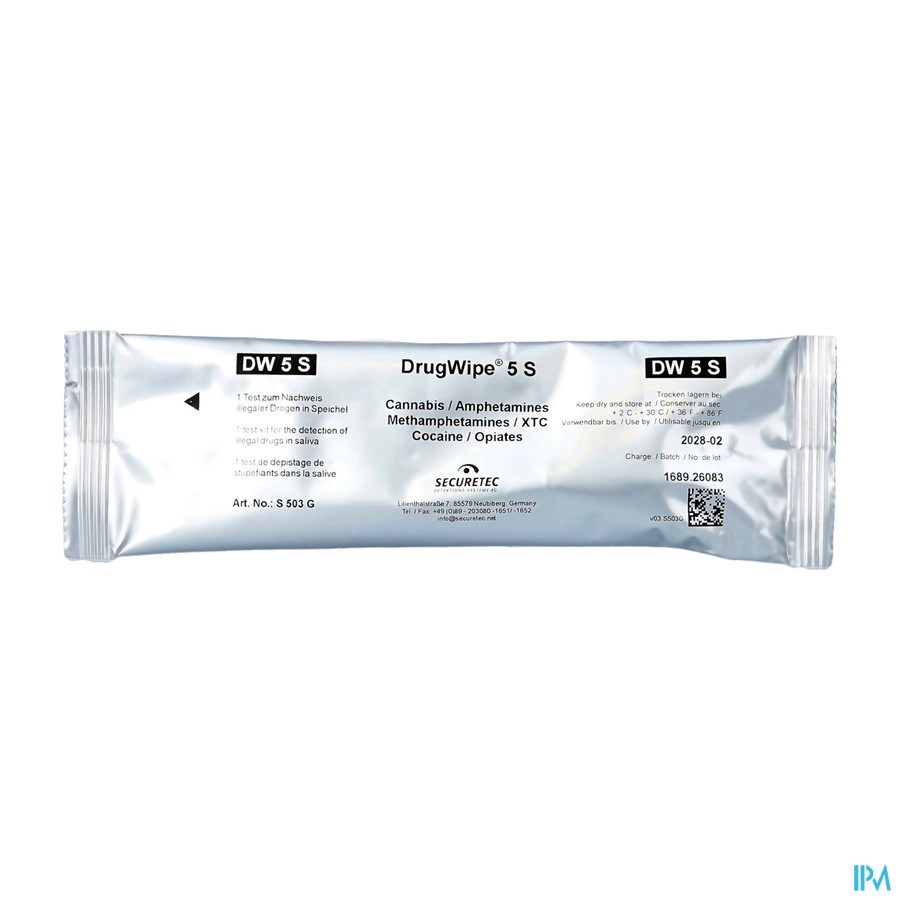 Drugwipe 5s Speekseltest Amp/coc/mamp/mdma/opi/thc