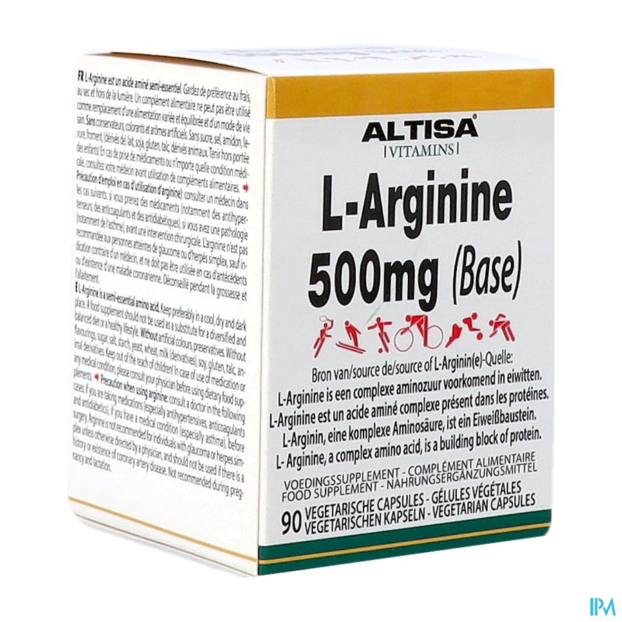 Altisa l-arginine 500mg V-caps 90