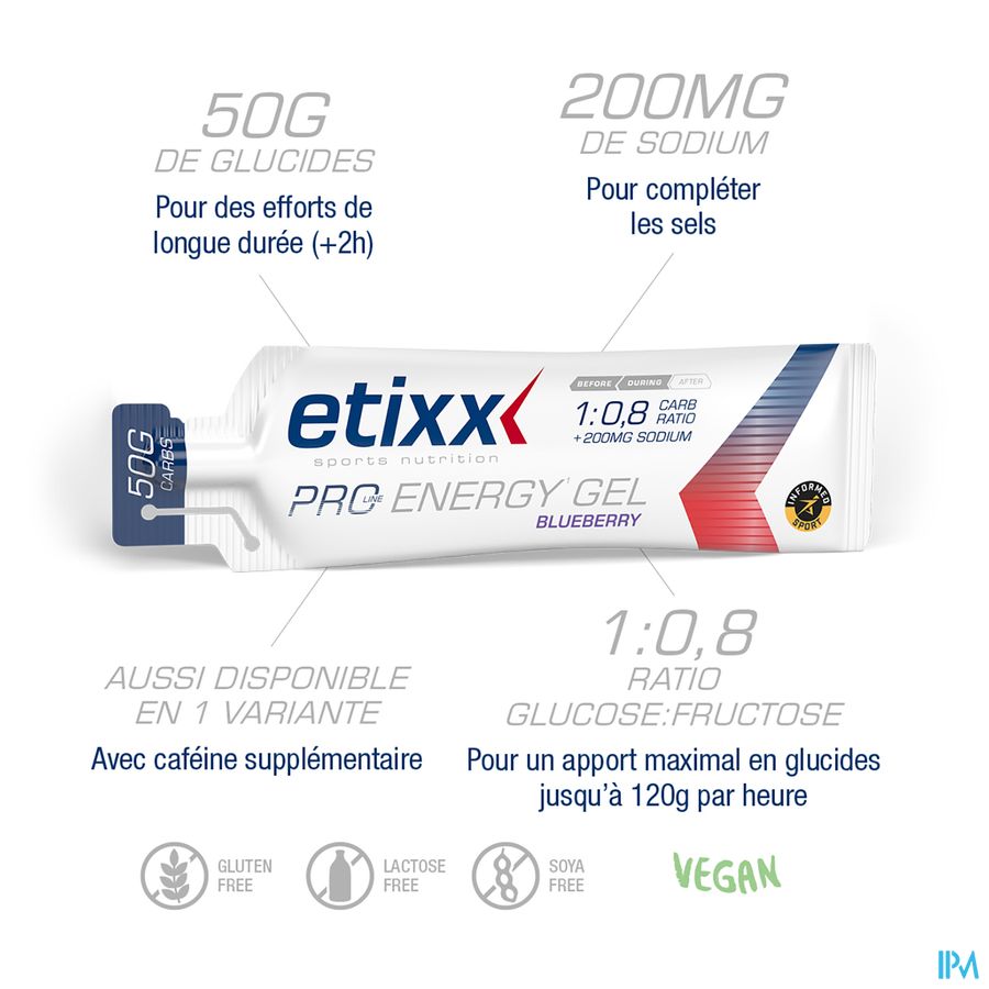 Etixx Double Carb Energy Gel Prol.blueberry12x60ml 13