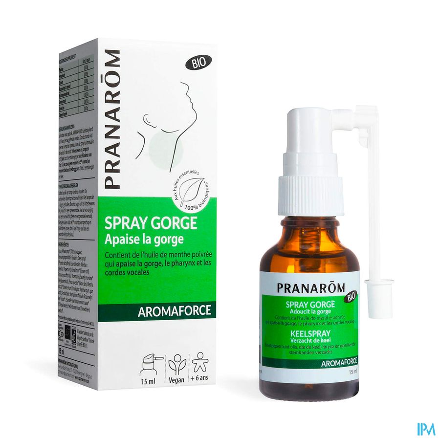 Pranarom Aromaforce Bio Verzacht.keelspray 15ml 6
