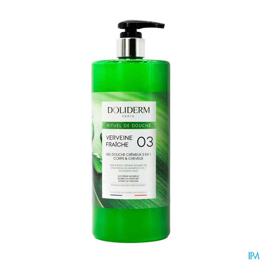 Doliderm Gel Douche 2en1 Verveine Frche Flpompe 1l