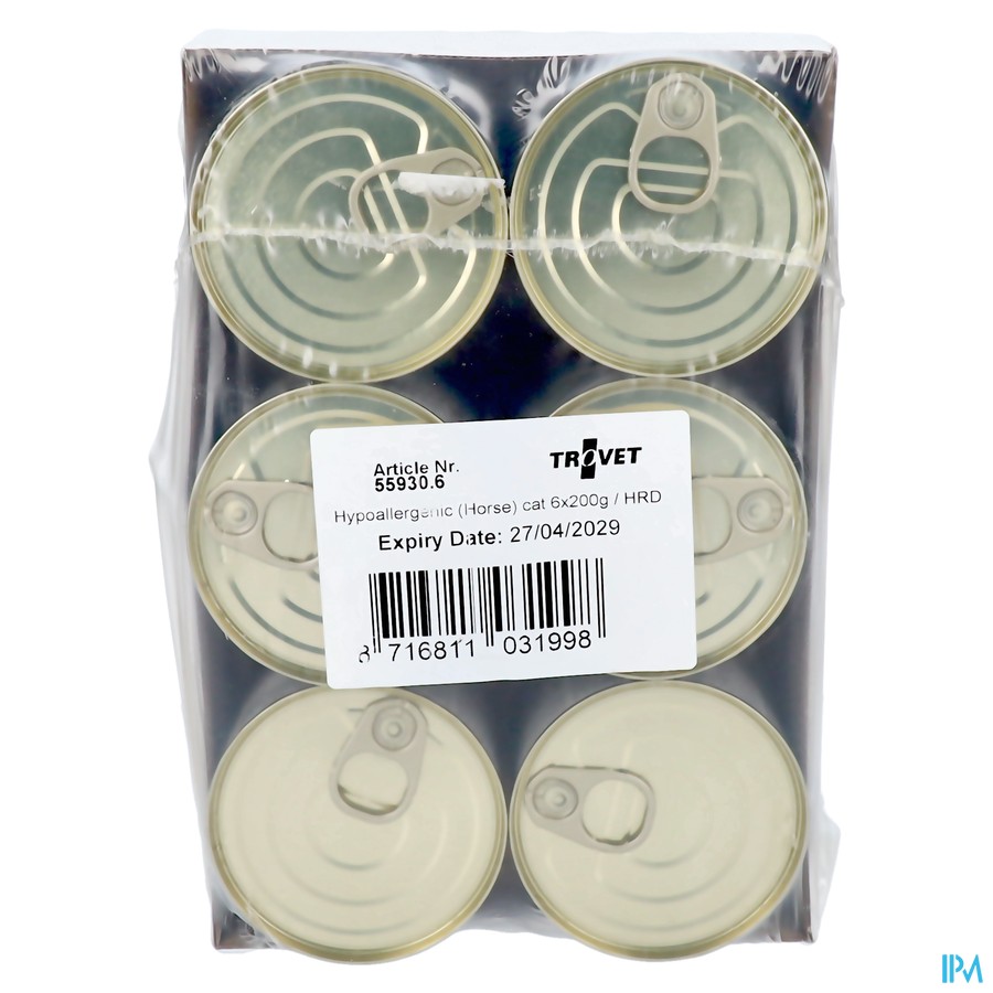 Trovet Hrd Hypoallergenic Chat Horse 6x200g Vmd