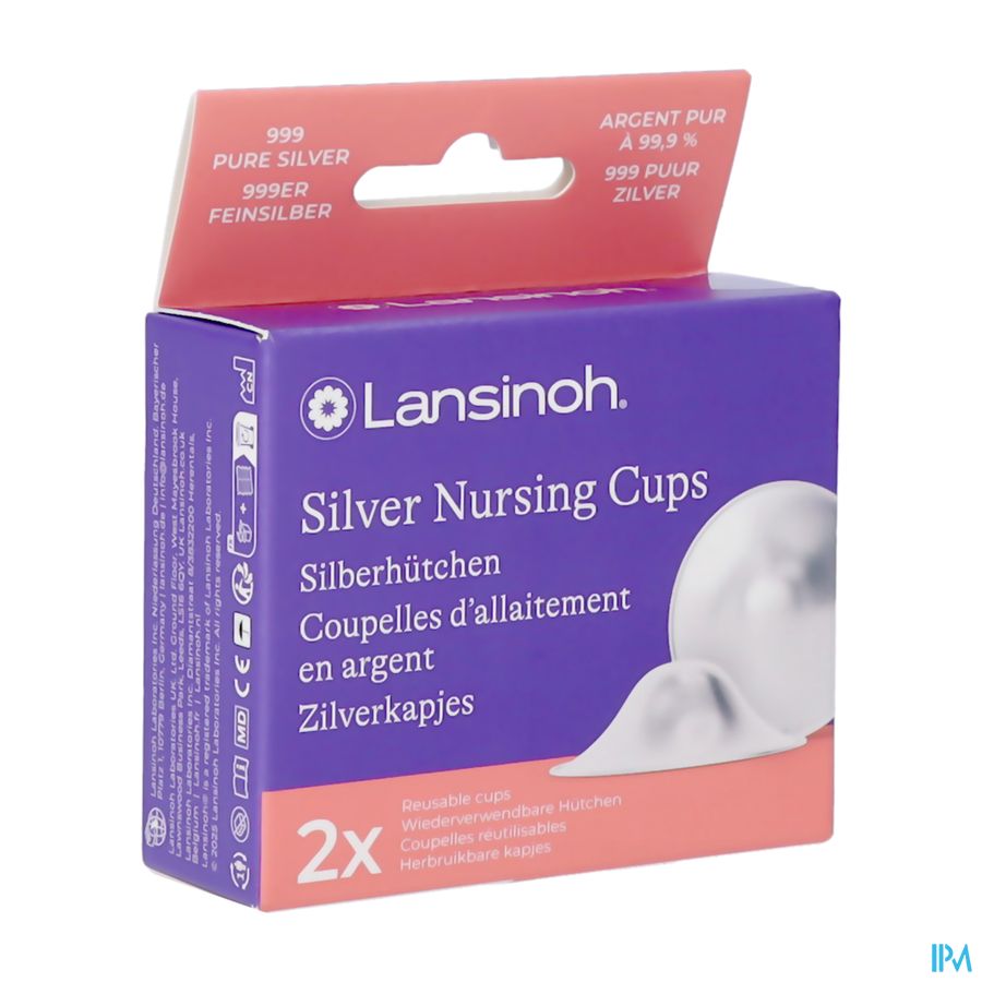 LANSINOH ZILVERKAPJES 2 ST
