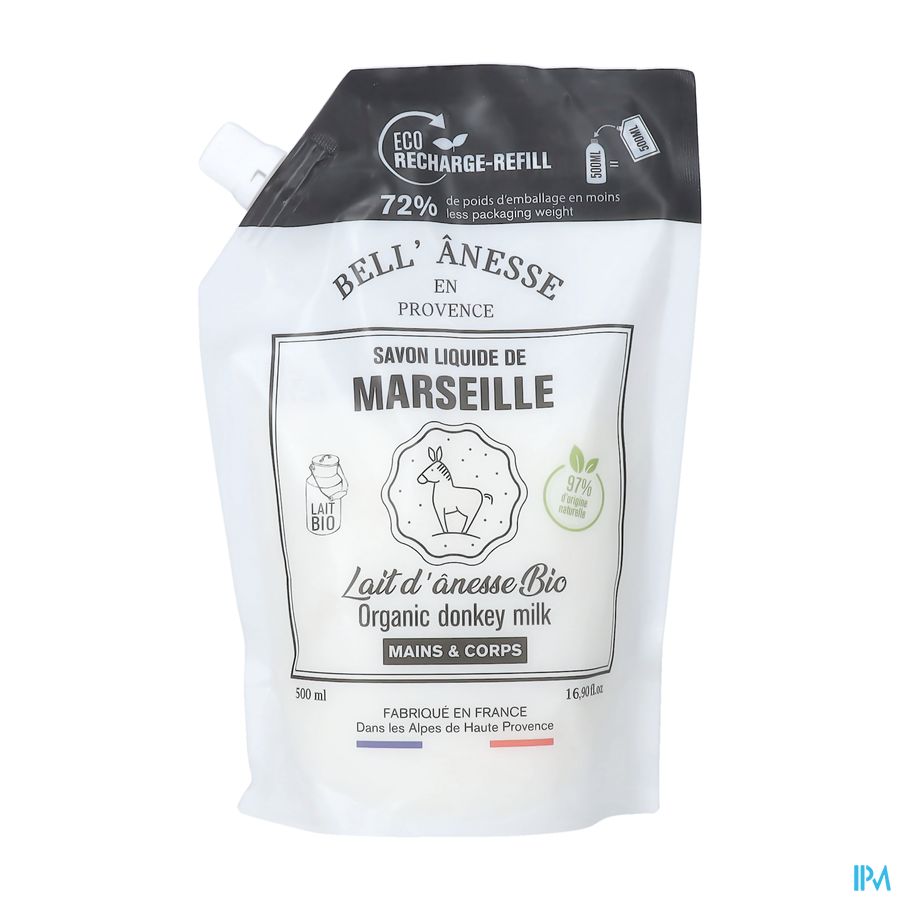 Bell Ezelmelk Marseille Vloeibare Zeep Refill500ml