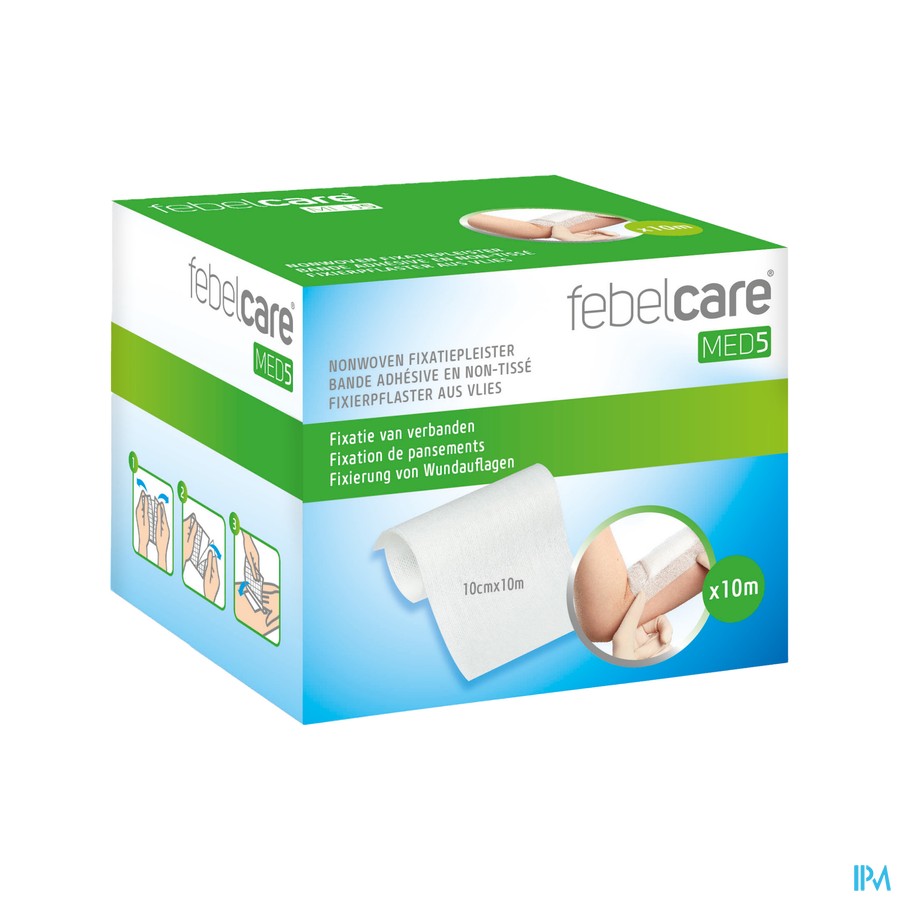Febelcare Med5 Fixatiepleist. N/woven 10cm 10m 1