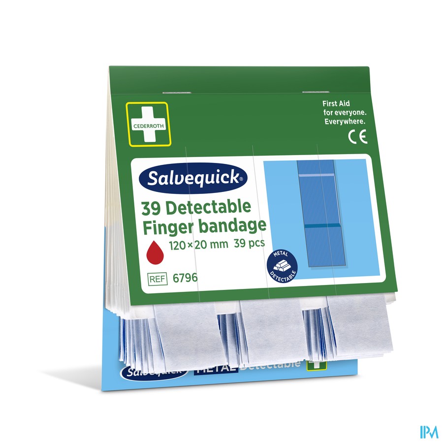 Salvequick Lange Vingerpleister Blauw 6796