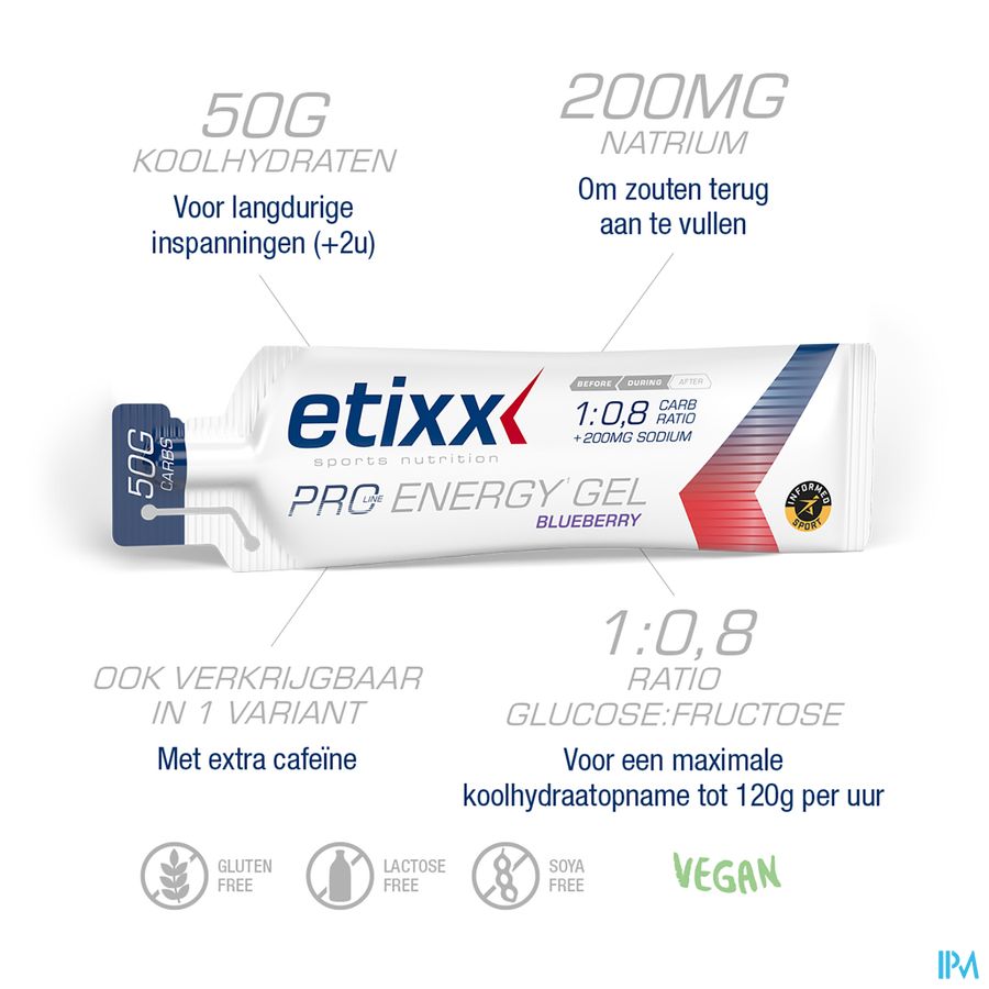 Etixx Double Carb Energy Gel Prol.blueberry12x60ml 8