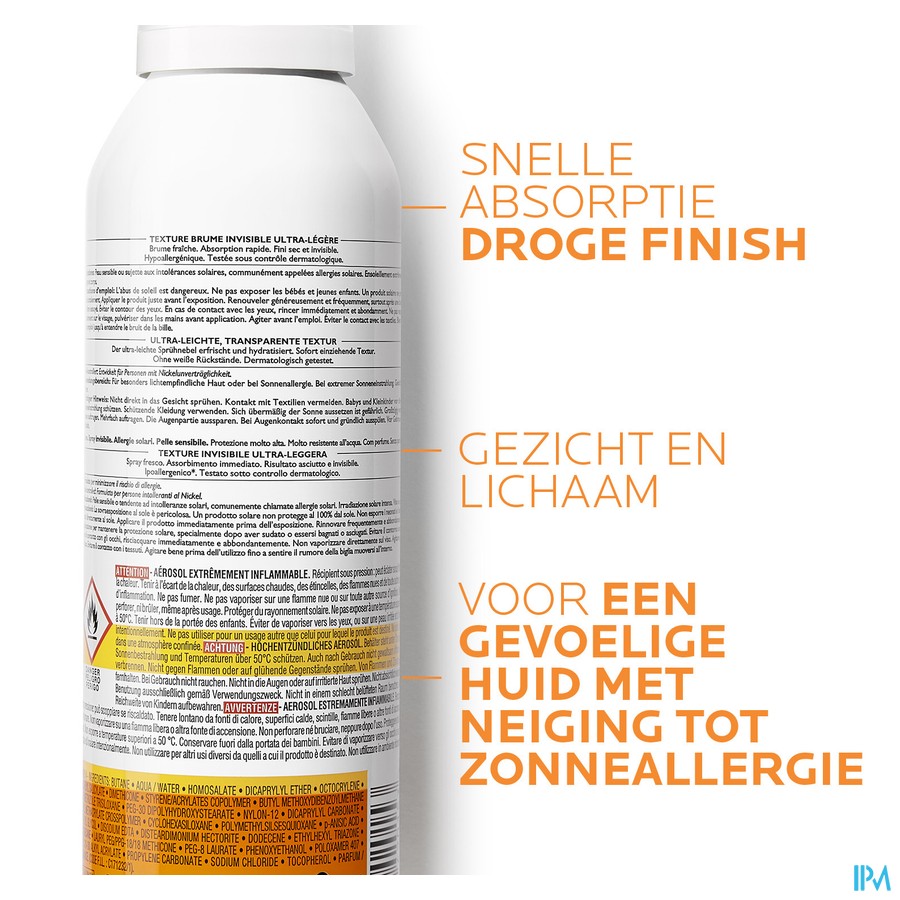 Lrp Anthelios Body Mist Onzichtbaar Spf50+ 200ml