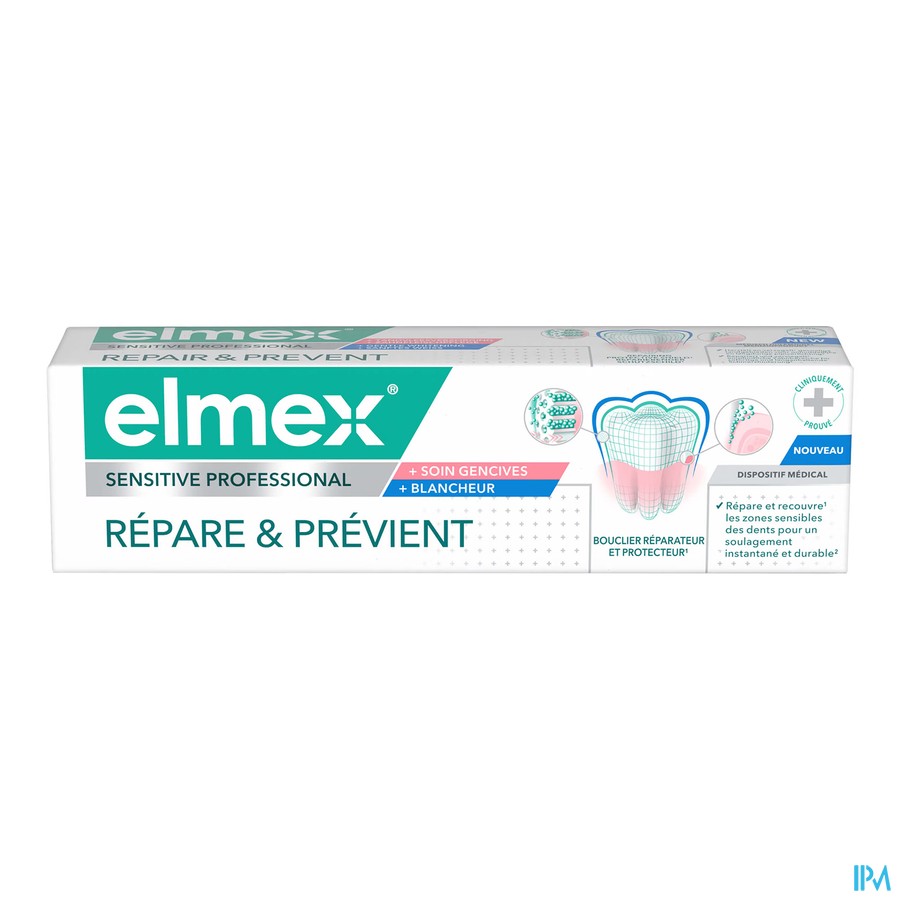Elmex Tandpasta Sens.prof.rep.&prev.whitening75ml